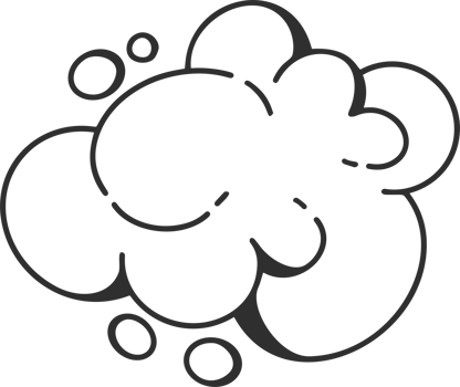 Y2k funky cloud shapes. Playful design. Cartoon retro bubble. Outline soap suds illustration png