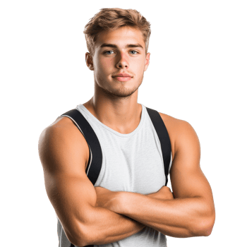 Young man posing with confidence in workout attire isolated transparent png