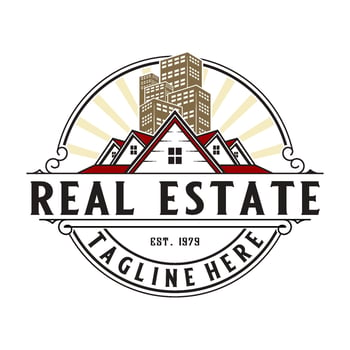 construction logo design. classic house roof concept in emblematic style, for architectural companies, builders and construction vector