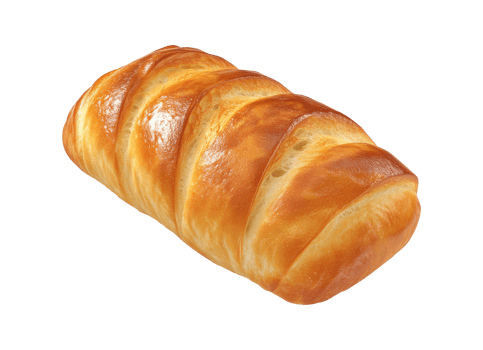 Freshly baked bread loaf on a plain background isolated transparent png