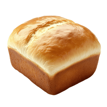Freshly baked loaf of bread on a wooden table isolated transparent png