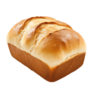 Freshly baked loaf of bread on a clean surface isolated transparent png