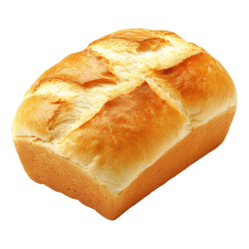 Freshly baked loaf of bread on a kitchen counter isolated transparent png