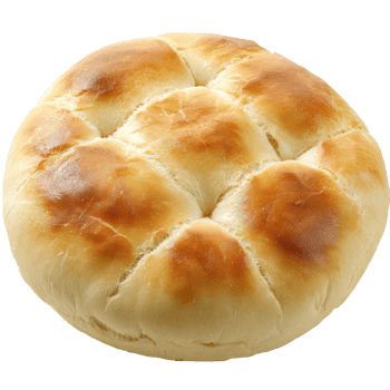 Bread rolls on a wooden table isolated transparent png