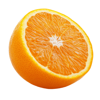 Freshly cut orange showcasing juicy segments isolated transparent png