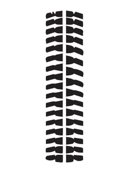 Black silhouette of tire tracks isolated on a white background. Concept of vehicle illustration, textured pattern, automotive design, off-road tread. Print, icon, design element vector