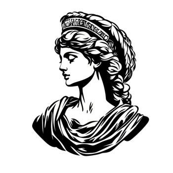 Graceful sculpture of a woman with braids isolated transparent png