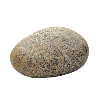 Smooth river stone on a white background isolated transparent png