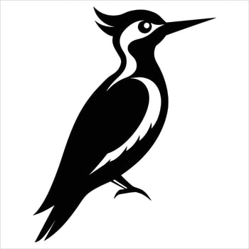 Cute silhouette bird logo icon illustration vector