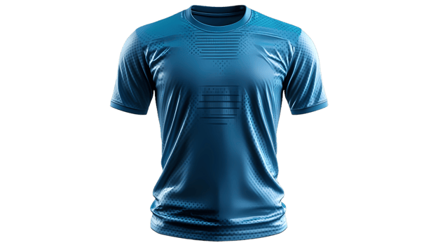 blue soccer jersey on transparent background png