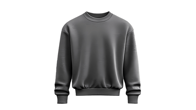 a gray sweatshirt on a transparent background png