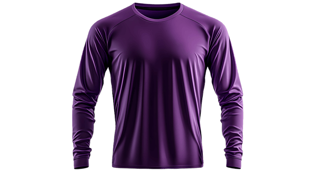 purple long sleeve shirt on transparent background png