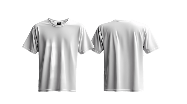 Two white t - shirts on a black background png