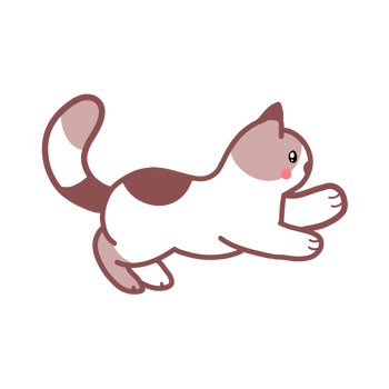 white and brown cute cat or kitten illustration png