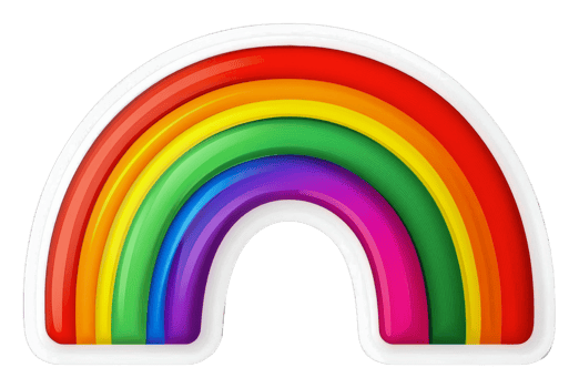 Colorful rainbow in bright, playful design png