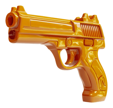 Orange toy gun on plain background png