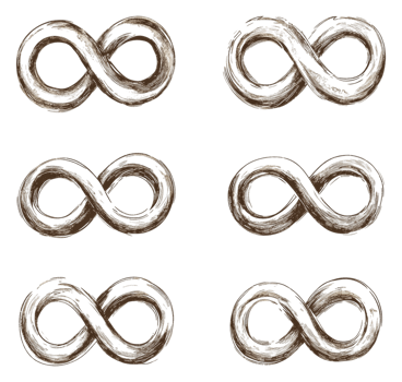 Infinity symbols in diverse styles png