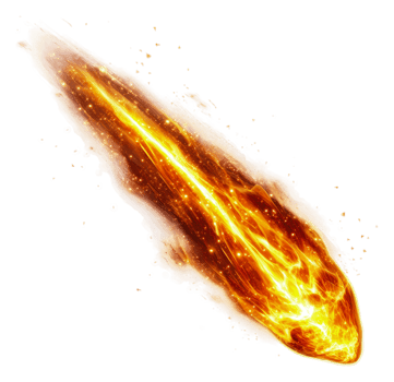 Bright fireball soaring through the dark night sky png