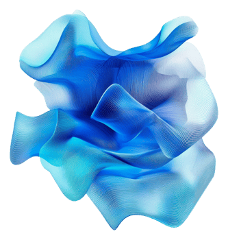 Abstract blue fabric swirling in soft shapes png