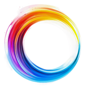A vibrant swirl of colors in a circular pattern png