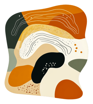 Warm abstract shapes in modern art png