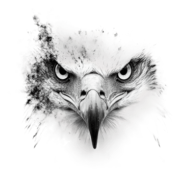Eagle portrait with intense gaze png