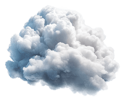 Soft white cloud floating in a clear sky png