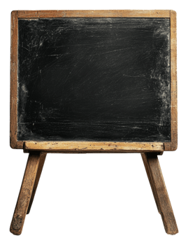 Classic wooden chalkboard with a rustic design png