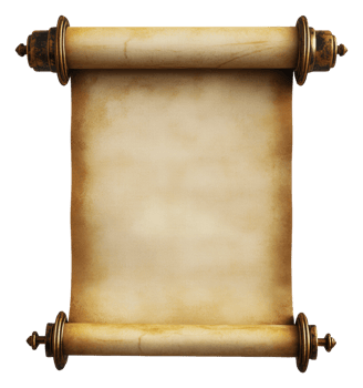 Decorative ancient scroll on white png