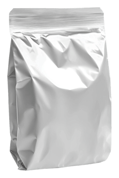 Shiny silver packaging for food or product storage png