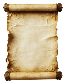 Antique scroll on a table png