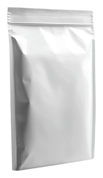 Sealed white packaging bag on a plain backdrop png