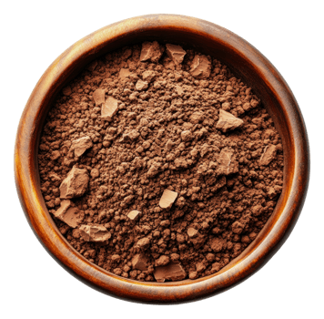 Cocoa powder in bowl, ready to bake png