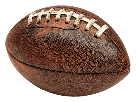 Vintage leather football on white background png