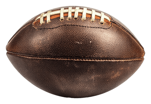 Classic leather football resting on a flat surface png