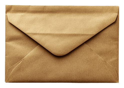 Closed brown envelope, ready to mail png