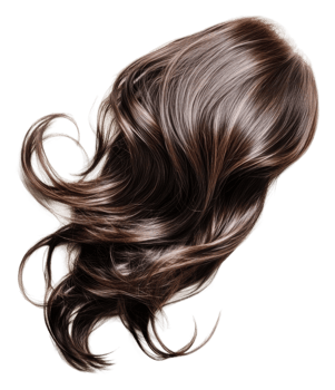 Long, wavy, brown hair shines beautifully png