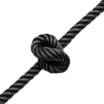 Black rope knot on white background png