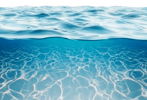 Sunlit clear blue ocean water png