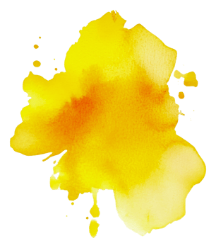 Yellow watercolor splash on white, cut out - stock . png