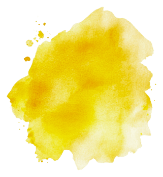 Yellow watercolor splash on white, cut out - stock . png