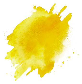 Yellow watercolor splash on white, cut out - stock . png
