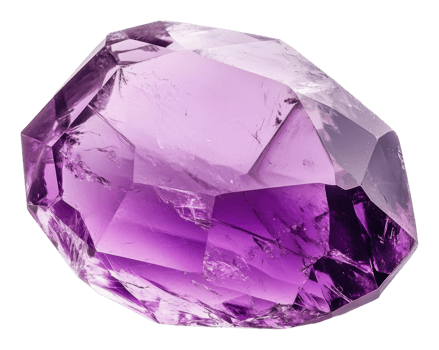 Amethyst crystal from geological collection, cut out - stock . png