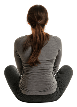 Woman practicing yoga in a tranquil indoor setting, cut out - stock . png