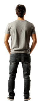 A man in jeans standing with his hands on his hips png