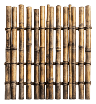 Vertical bamboo fence for outdoor use, cut out - stock . png