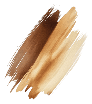 Elegant watercolor strokes in earth tones on white, cut out - stock . png