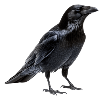Raven on a white background, cut out - stock . png