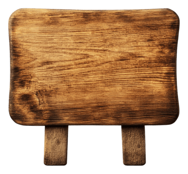 Rustic wooden signboard outdoors, cut out - stock . png