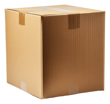 Brown cardboard box ready for packing and shipping, cut out - stock . png